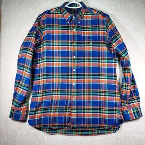 polo ralph lauren men shirt flannel plaid botton up Medium